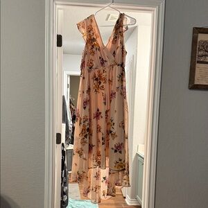 Elegant Floral High-Low Dress